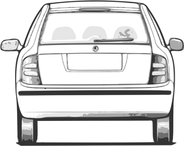 Fabia Car Back View Clip Art - vector clip art online ...