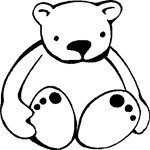 Teddy Bear Outline Sticker - Car Stickers