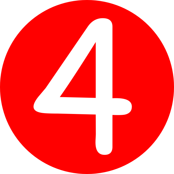 number 4 red rounded