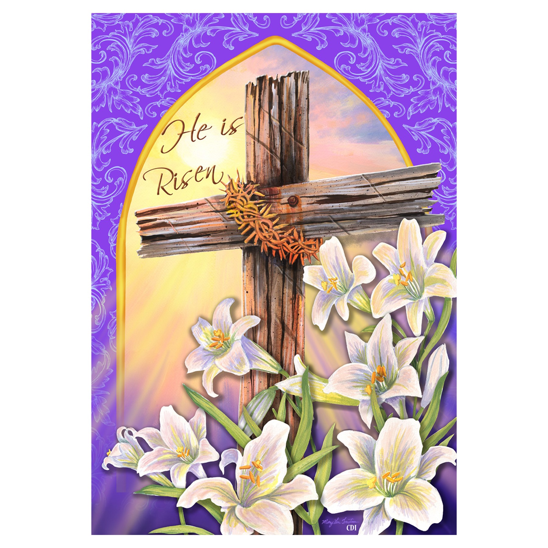 Easter Welcome Flag - Old Rugged Cross