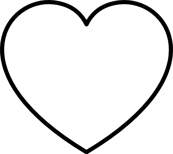 black-and white heart clip art