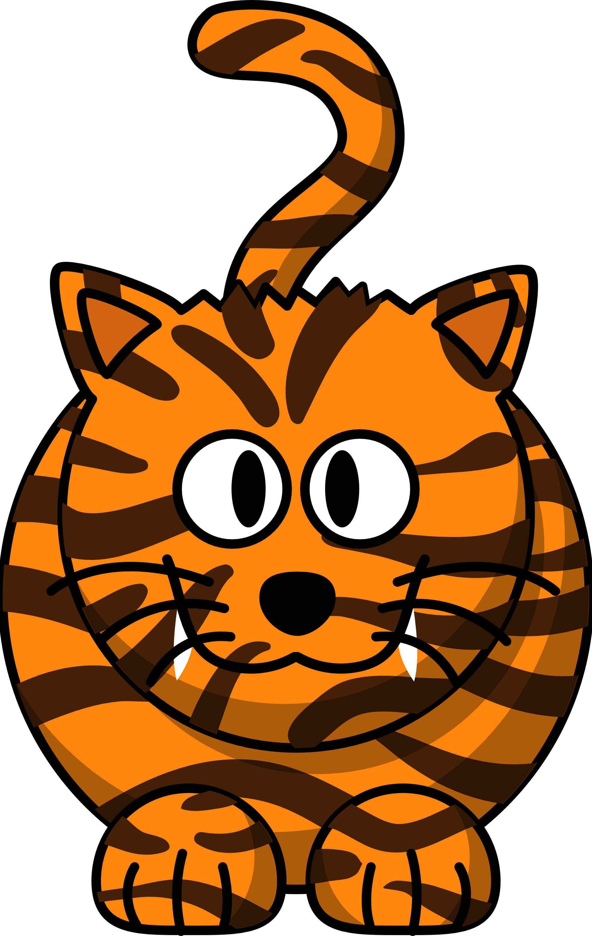 Clip Art: Cartoon Tiger Animal Xmas Christmas ...