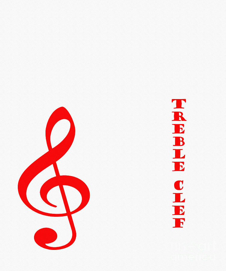 Treble Clef - Music Symbol - Red Digital Art by Barbara Griffin ...