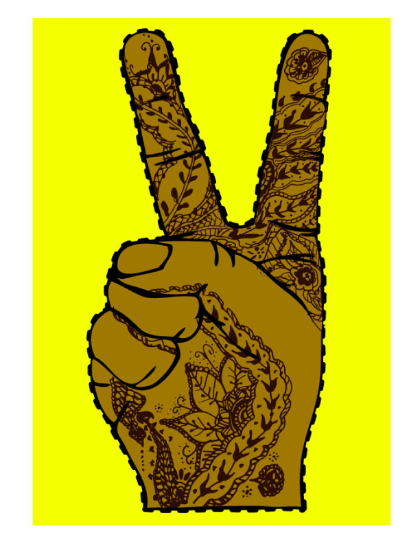 Peace Sign Henna Hand Tshirt