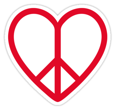 Love and peace, red heart with peace sign" Stickers by beakraus ...