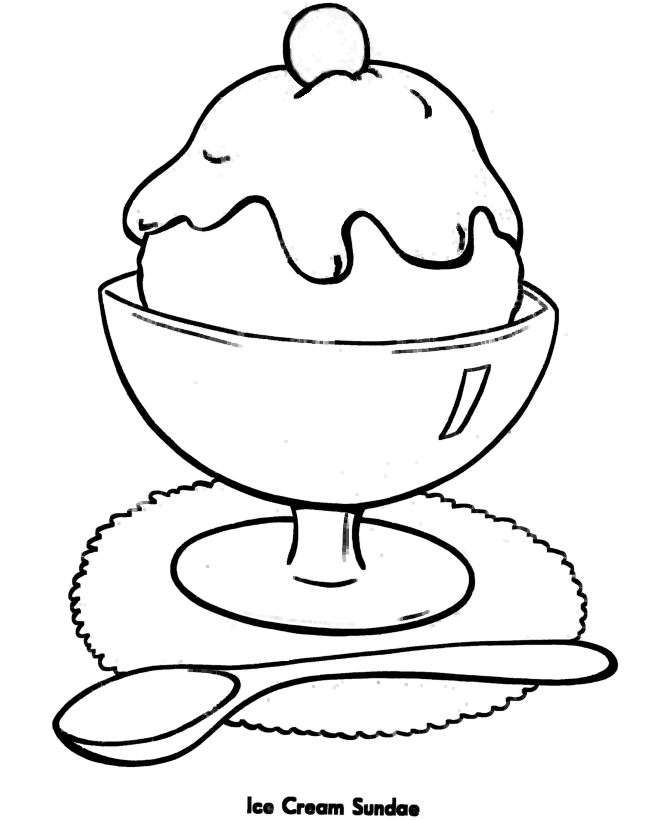 shapes coloring pages printable ice cream sundae easy 