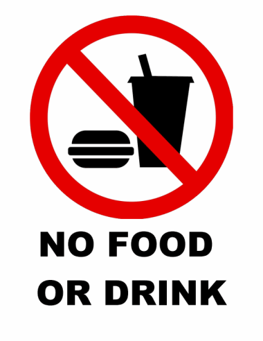 No Food Or Drinks Sign