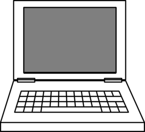Black and white clipart computer