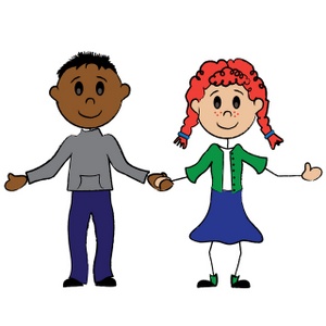 As Of A Girl And Boy Friends Clipart