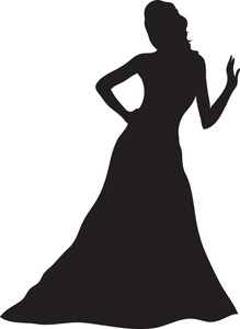 Woman silhouette in gown clipart