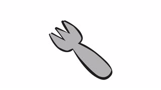 Fork cartoon illustration hand drawn animation transparent Motion ...