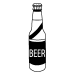 Beer Bottle Black And White Clipart
