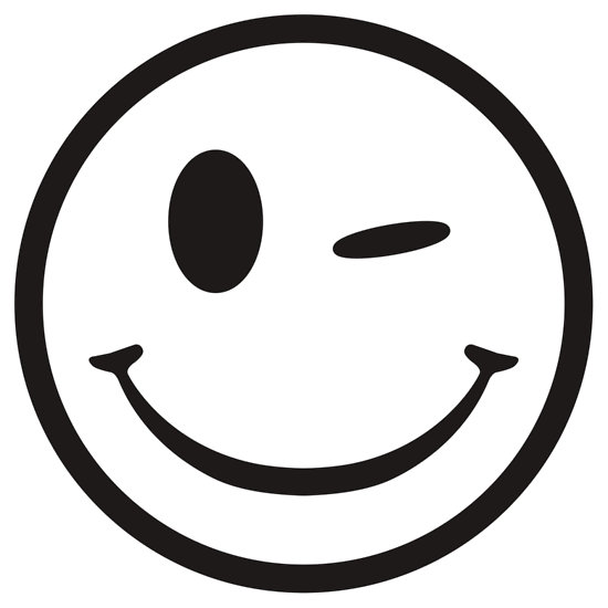 Smiley clipart black and white