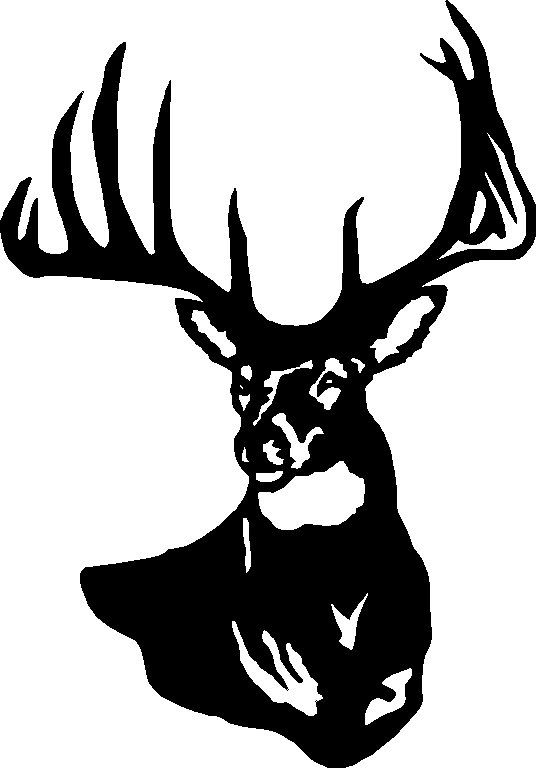 Stencil Deer Head Silhouette