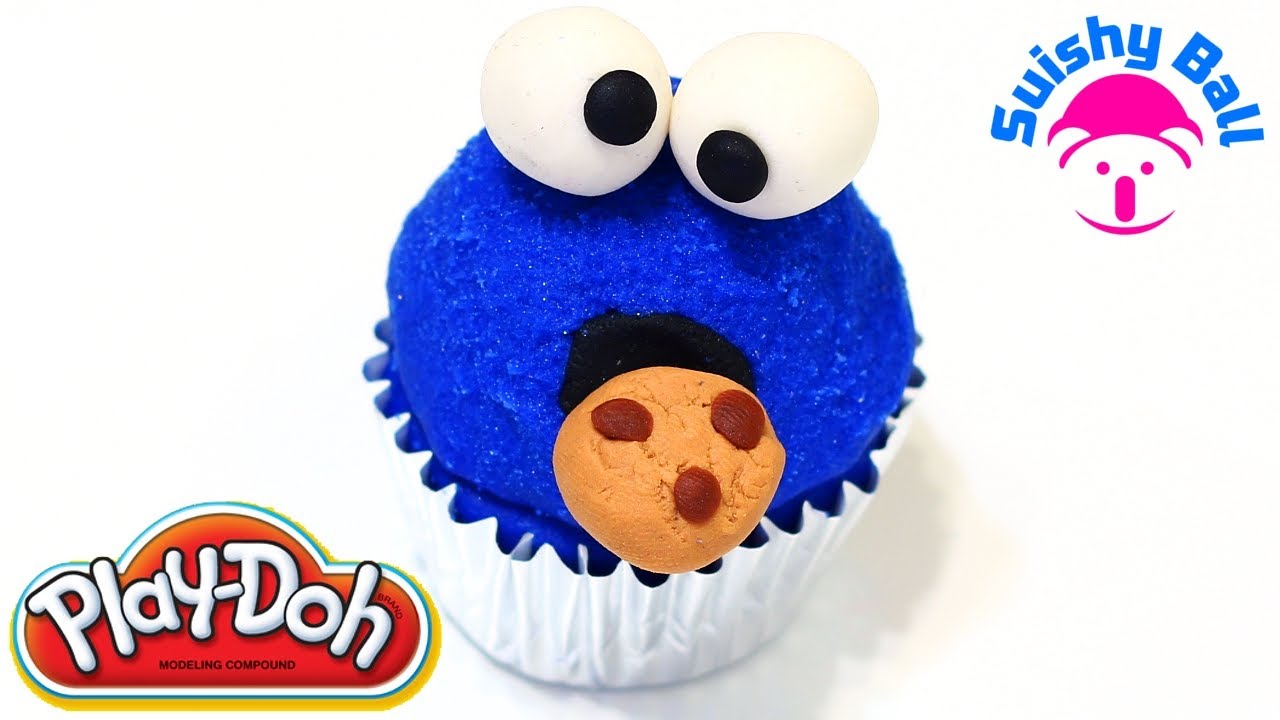 Play-Doh Cookie Monster How to make PlayDoh Cookie Monster Cupcake ...