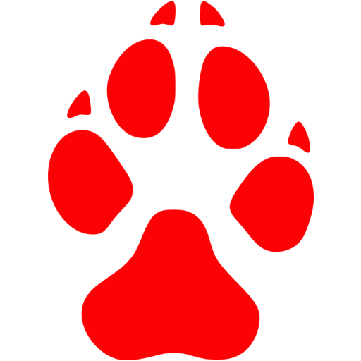 Red footprints dog icon - Free red footprint icons
