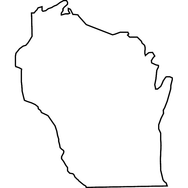 Wisconsin map outline clipart