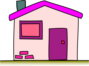 house home door window simple brick - vector Clip Art