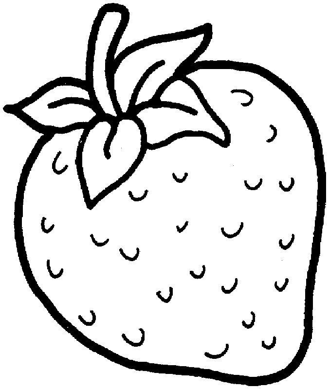 Free strawberry clipart black and white
