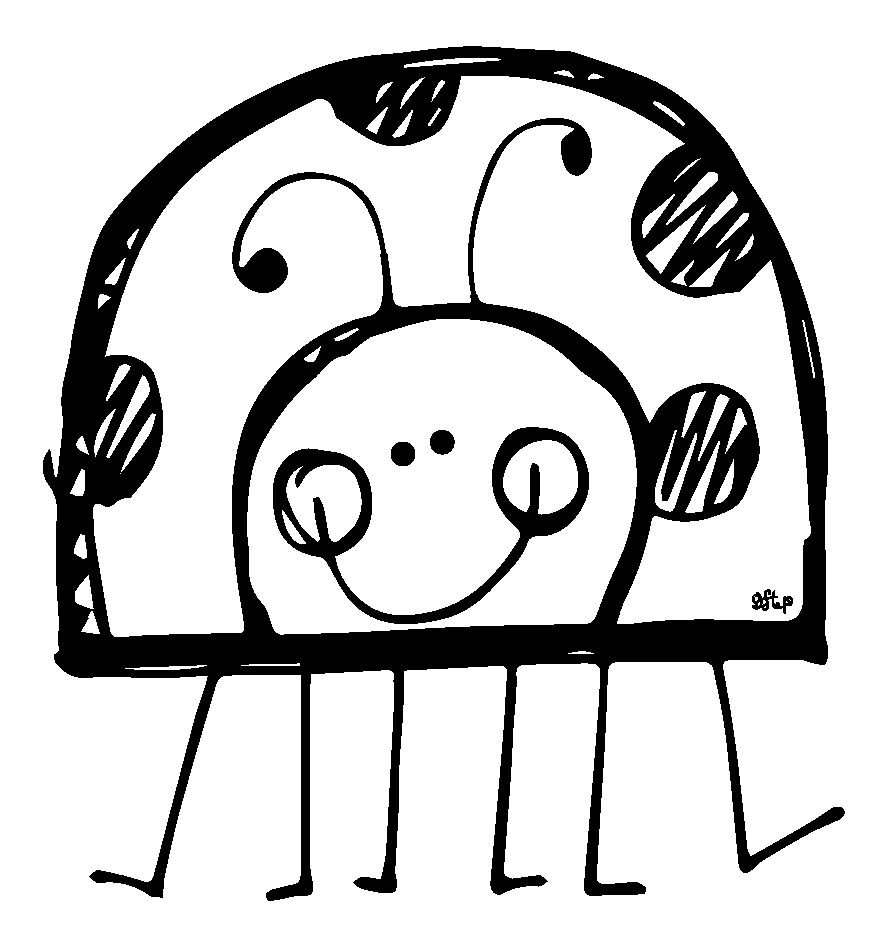 free black and white ladybug clipart - photo #48