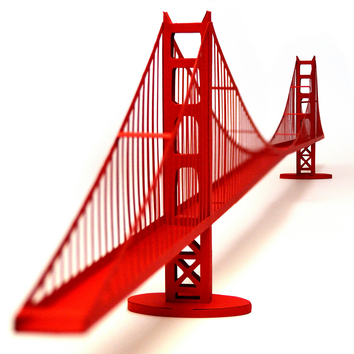 Golden Gate Bridge paper model kit with pre-cut by PaperLandmarks