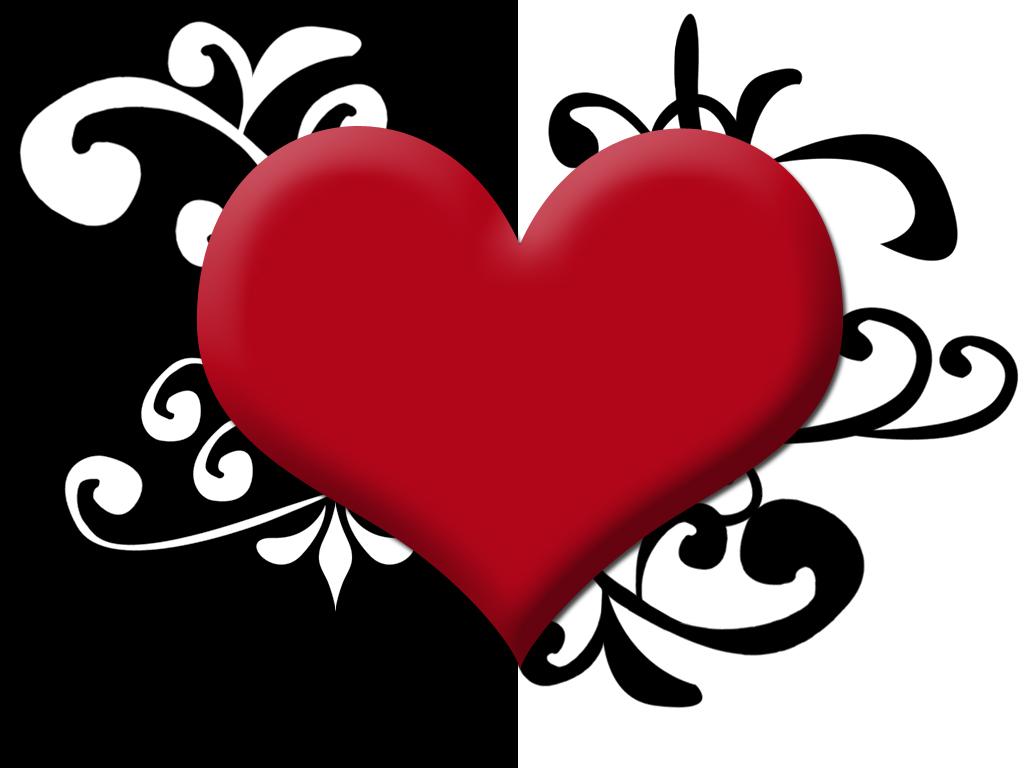Black and Red Heart Wallpaper