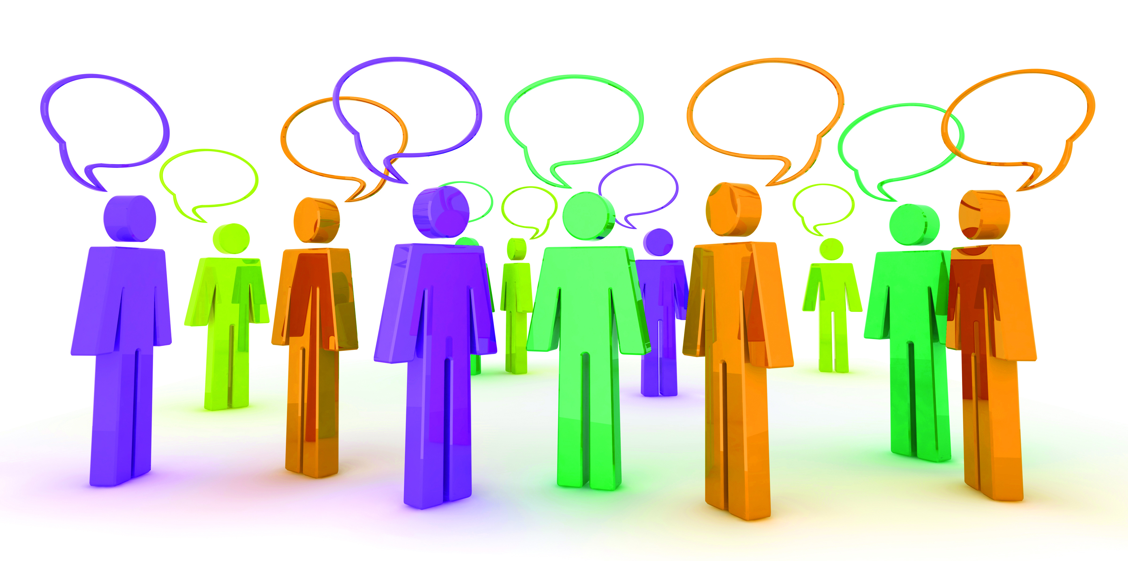 Groups of people talking clipart