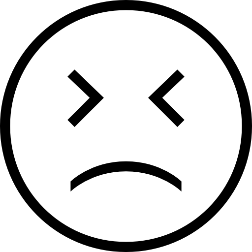 Sad face emoticon outline - Free interface icons