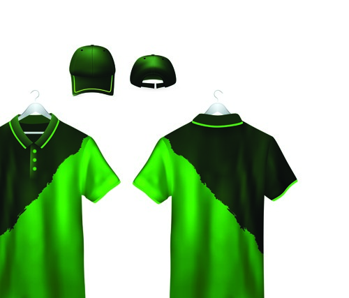 t-shirts and baseball caps elements vector 02 download | My Free ...