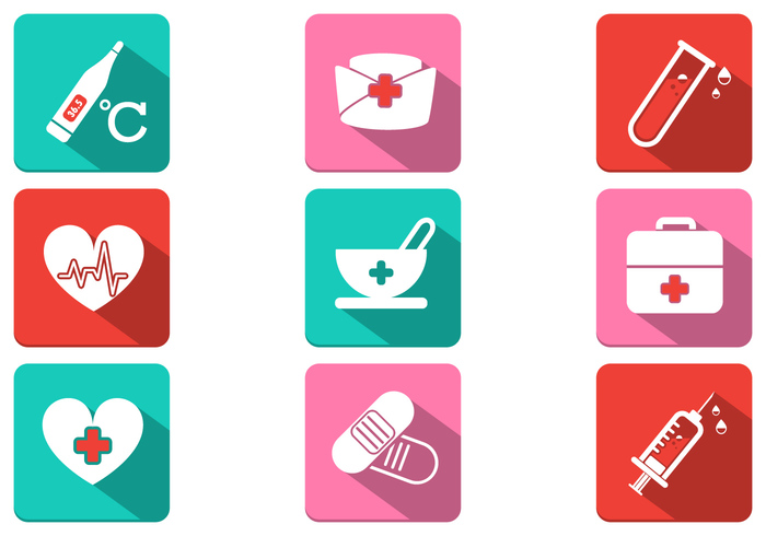 Long Shadow Medical Icon Vector Pack - Download Free Vector Art ...