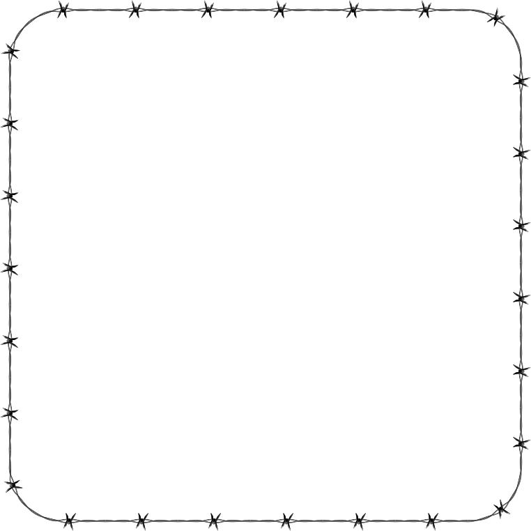 Clipart - Barbed Wire Rounded Square Frame Border