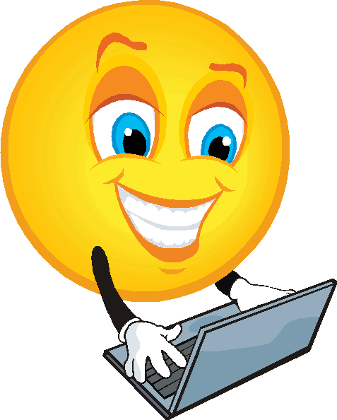 Smiley face on a computer clipart