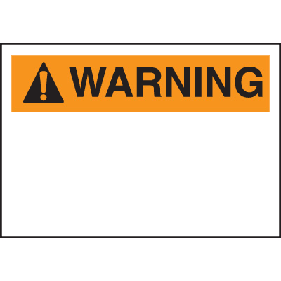 Write-On Blank Signs - Warning Header