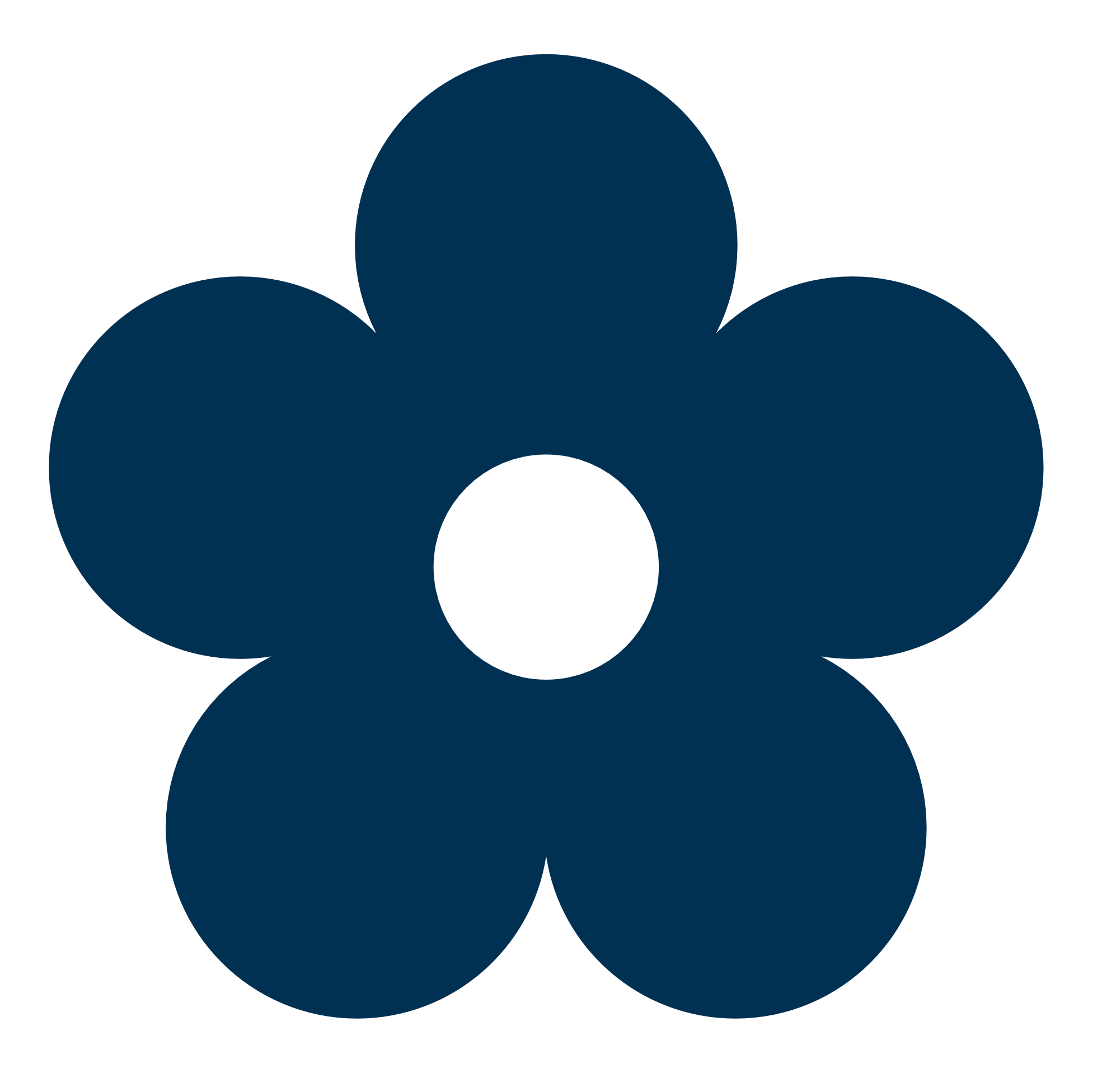 Retro Flower 1 Color Colour Prussian Blue Peace xochi.info ...