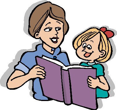 Parent reading clipart