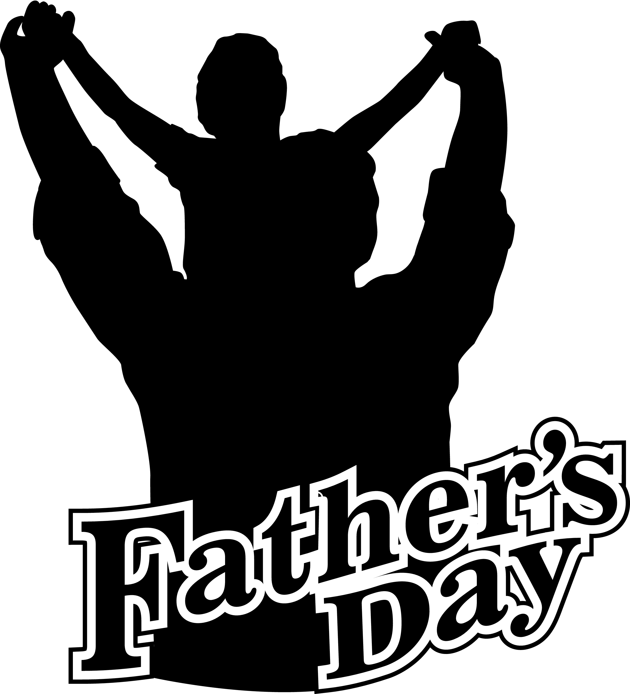 Hd free black children and father clipart