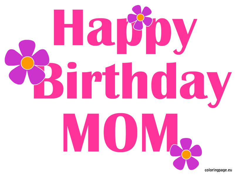 Happy Birthday Mom Flowers | Coloring Page