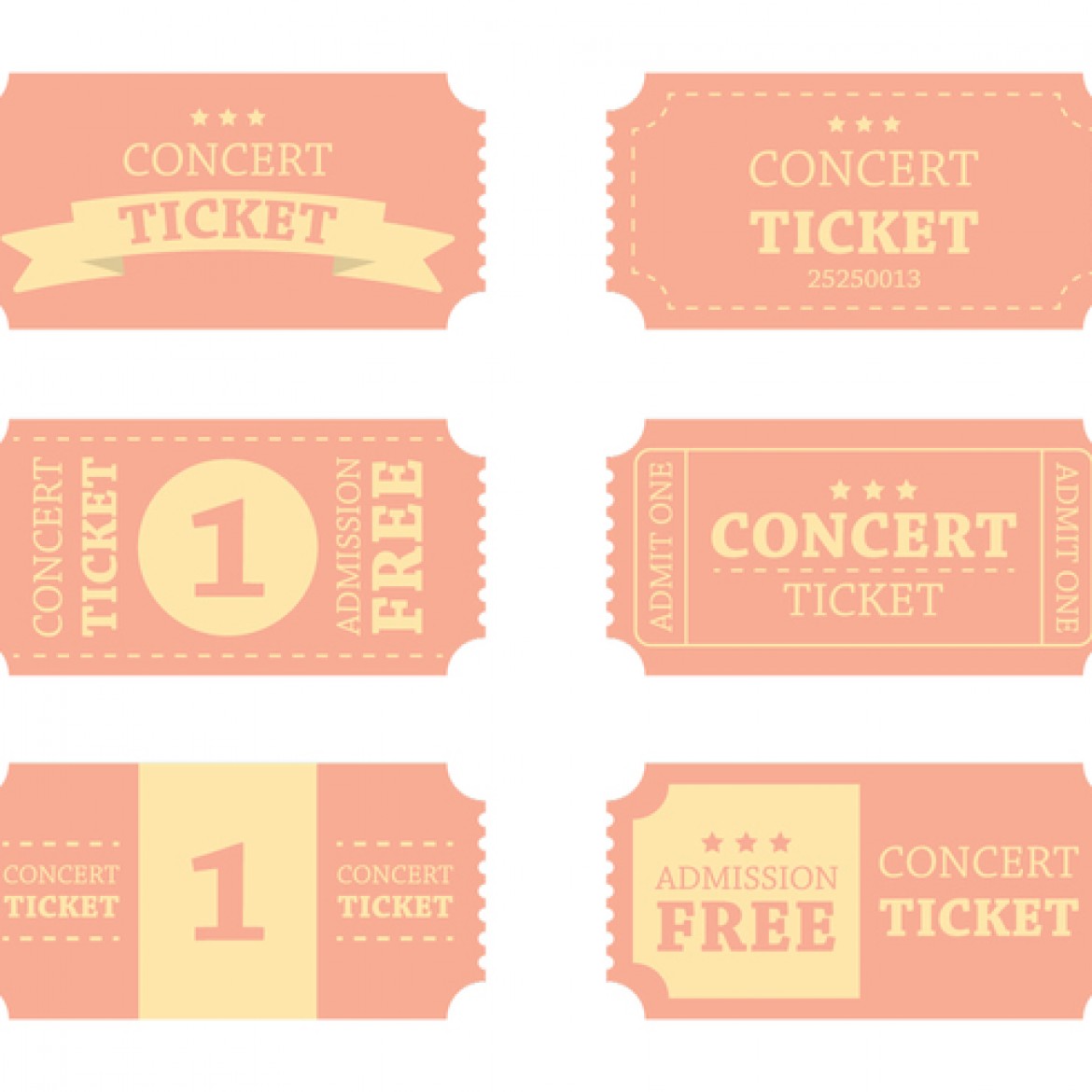 Free vector Vintage Concert Ticket Vector #25728 | My Graphic Hunt