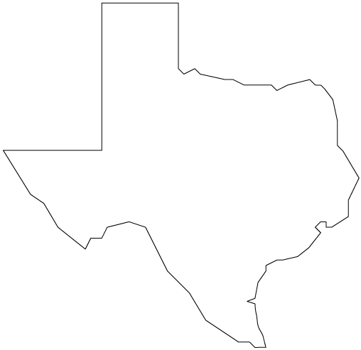 World Atlas Outline Map of Texas