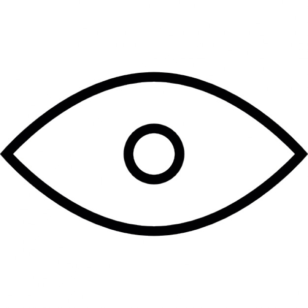 Eye with white pupil outline Icons | Free Download