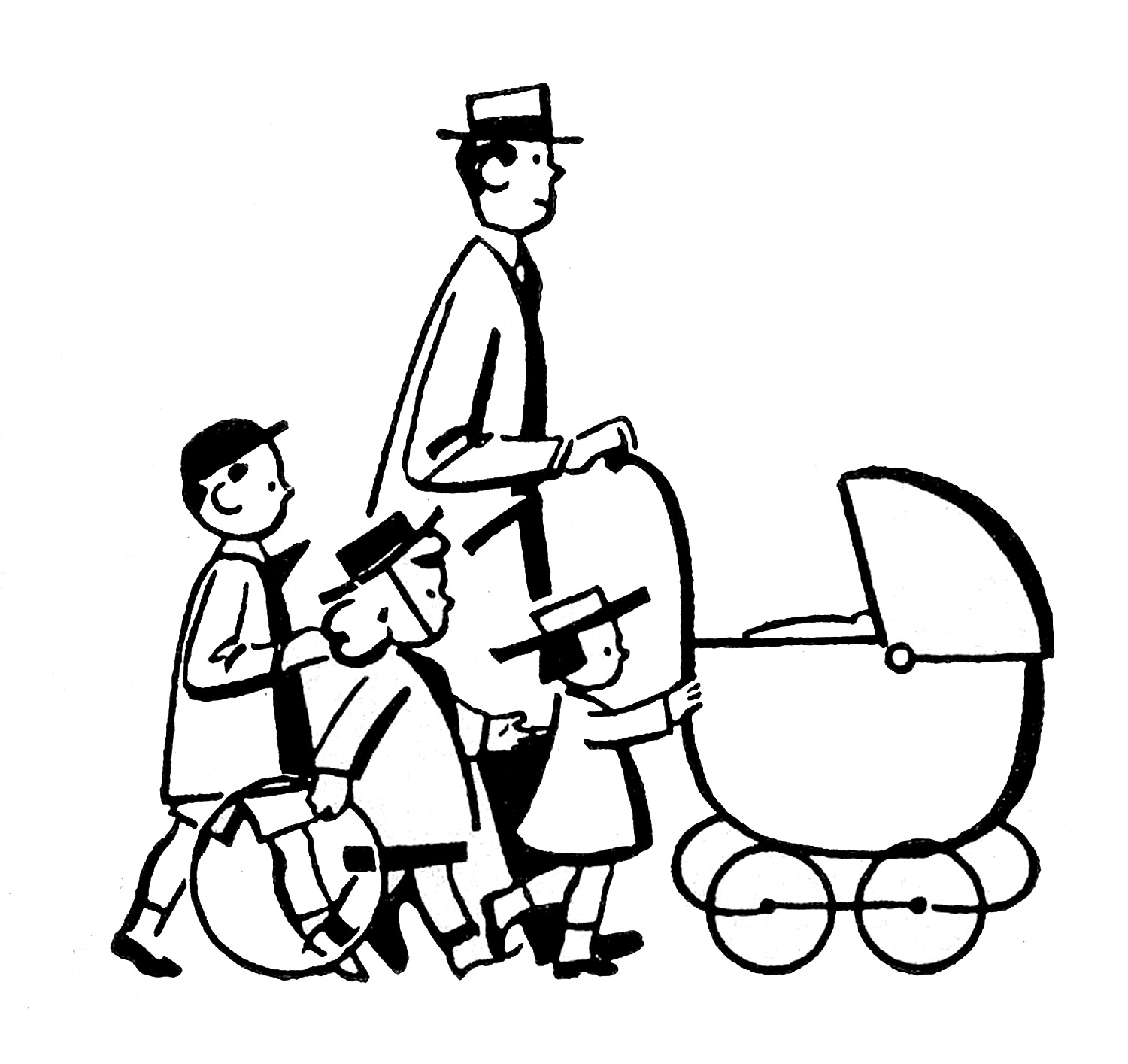 Family Black And White Clipart
