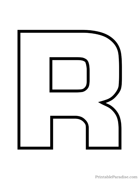 Printable Letter R Outline - Print Bubble Letter R