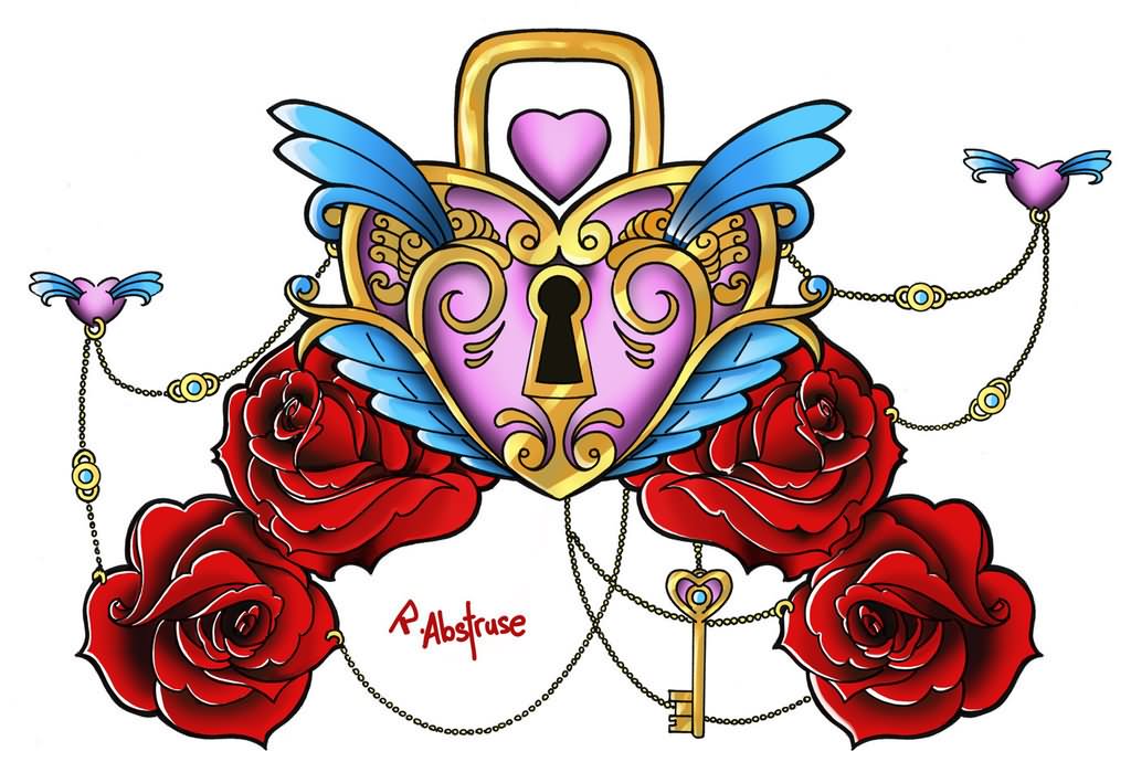 Beautiful Heart n Rose Tattoo Design | Fresh 2017 Tattoos Ideas