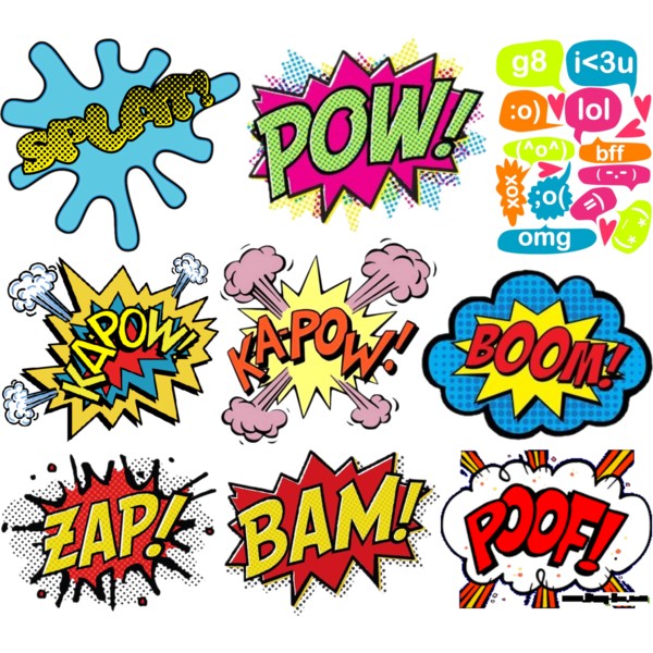 Comic Book Words - Polyvore
