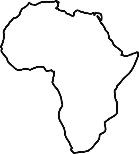 Outline of africa map clipart