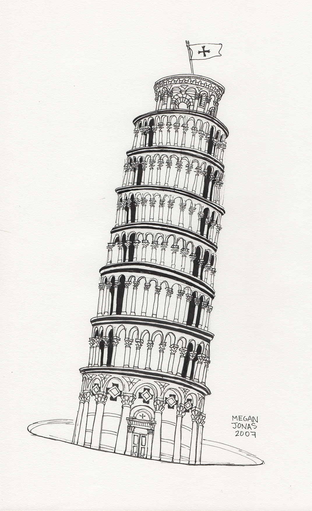 Leaning Tower Of Pisa Drawing - ClipArt Best