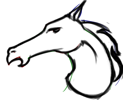 Simple Horse Head Drawing