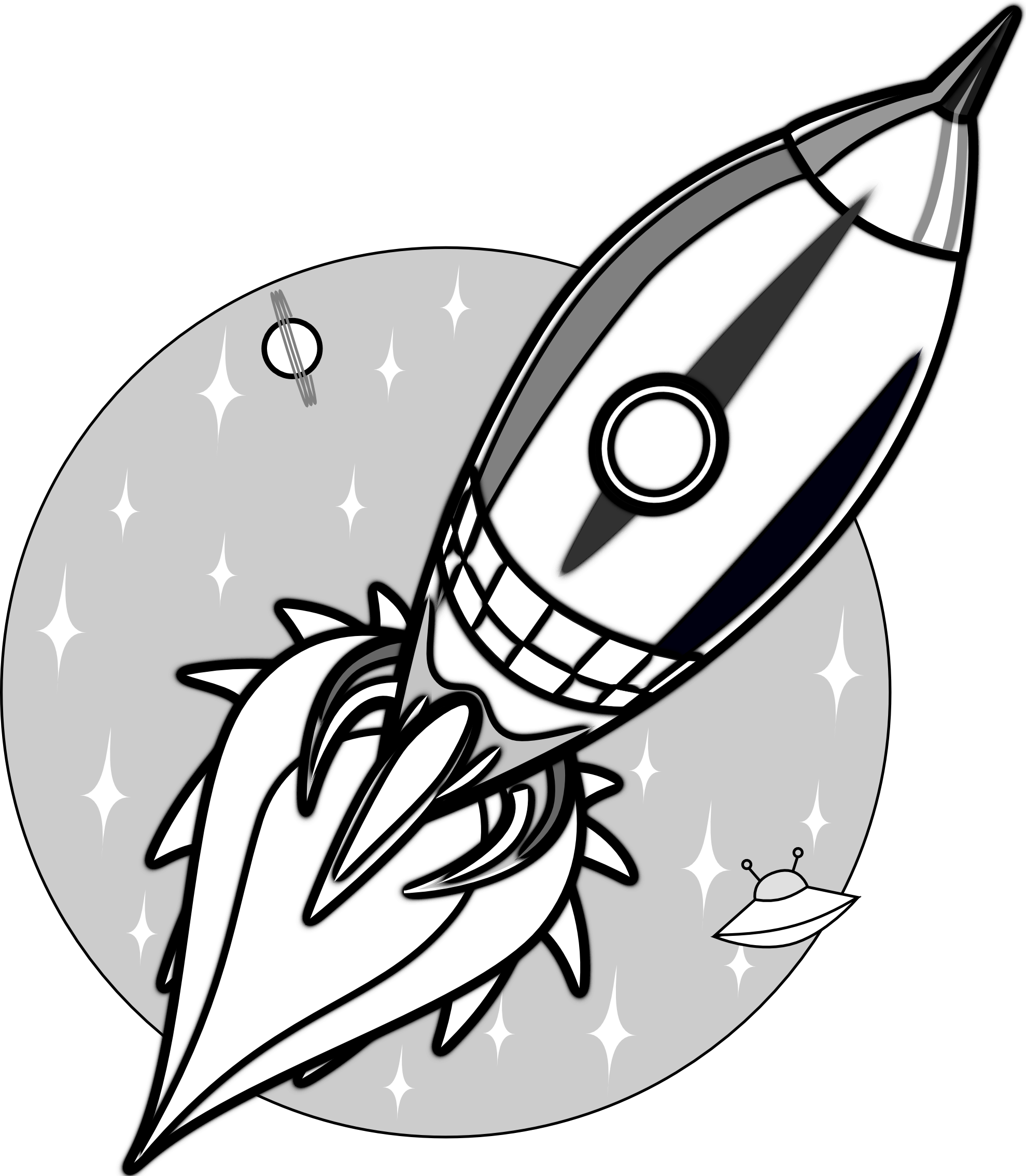 Space Clip Art Black And White - ClipArt Best