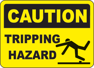 Caution Tripping Hazard Sign by SafetySign.com - E5304
