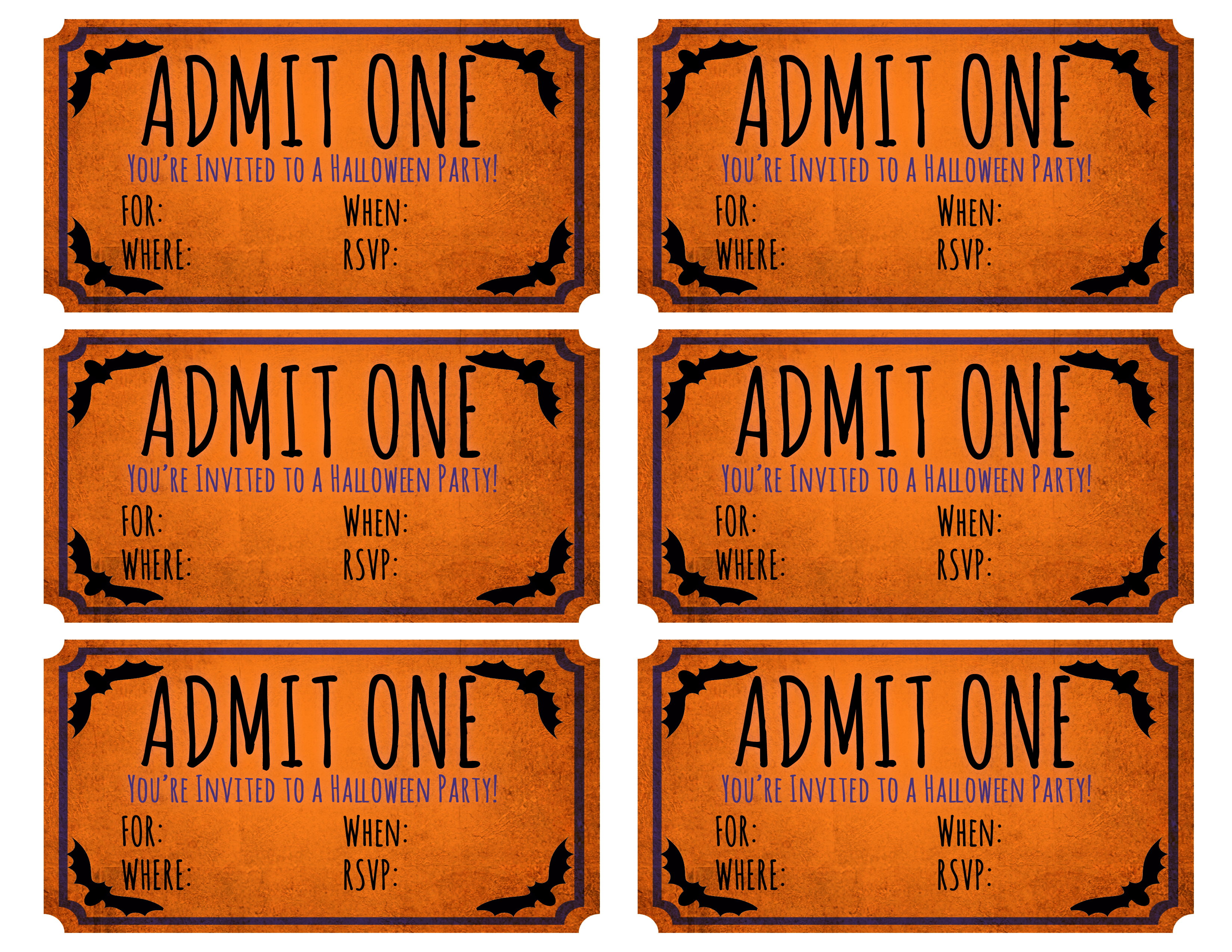 Free Halloween Party Movie Ticket Printable – Frugalful